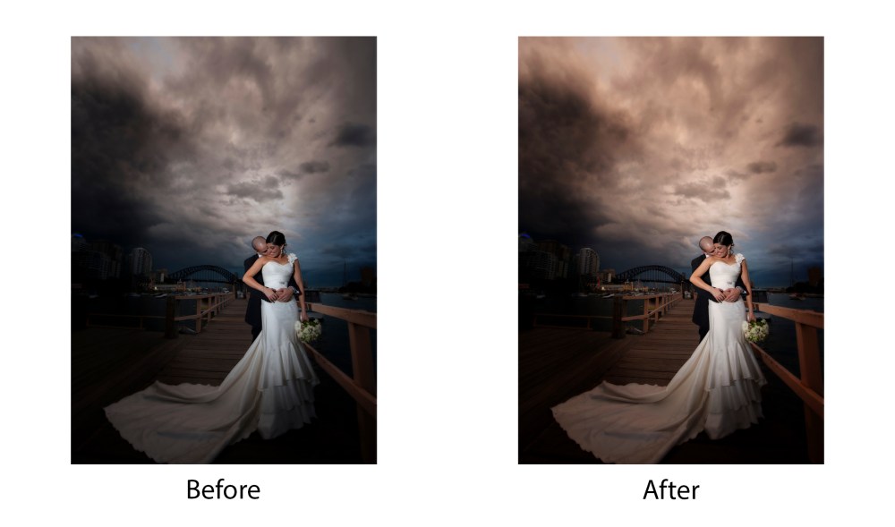 Before and After Wedding Sky Colour